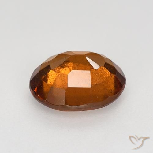 Hessonite Garnet Gemstone in 8.1 x 6.8 mm Size for Sale, Hessonite Garnet Stone in Reddish Orange Color