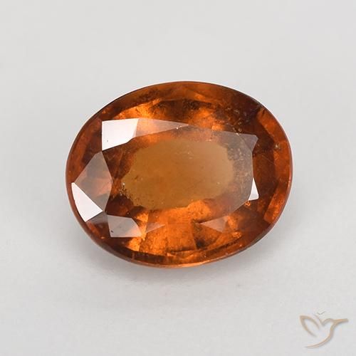 1.76 ct Orange Hessonite Garnet Stone, Natural Hessonite Garnet in Oval Facet Shape for Sale