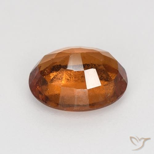 Hessonite Garnet Gemstone in 8.1 x 6.6 mm Size for Sale, Hessonite Garnet Stone in Medium Orange Color