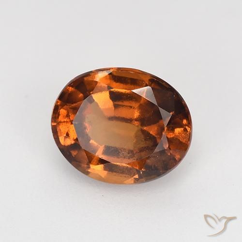 1.48 ct Orange Hessonite Garnet Stone, Natural Hessonite Garnet in Oval Facet Shape for Sale