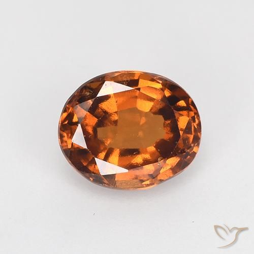 1.26ct Natural Deep Orange Hessonite Garnet, Oval, VS