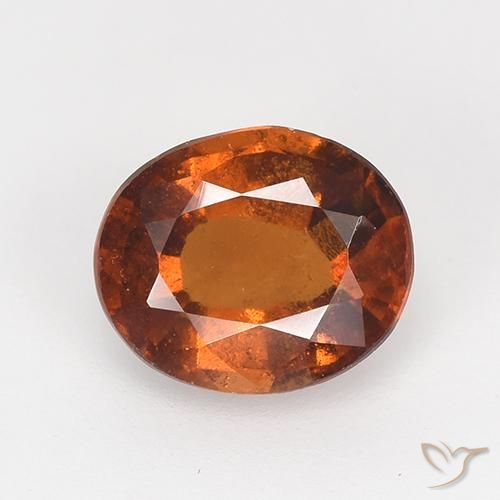 1.61ct Natural Reddish Orange Hessonite Garnet, Oval, VS-SI