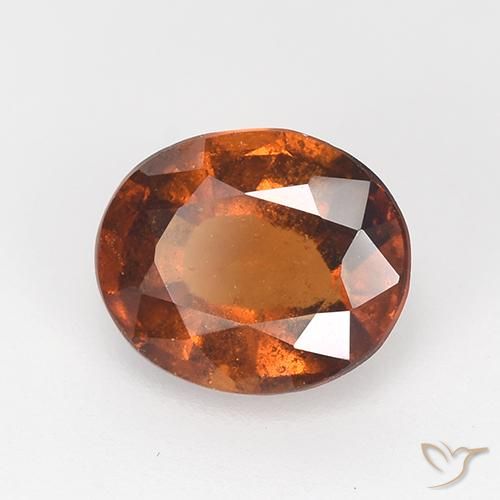 1.61 ct Orange Hessonite Garnet Stone, Natural Hessonite Garnet in Oval Facet Shape for Sale