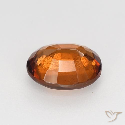 Hessonite Garnet Gemstone in 7.6 x 6.3 mm Size for Sale, Hessonite Garnet Stone in Amber Orange Color