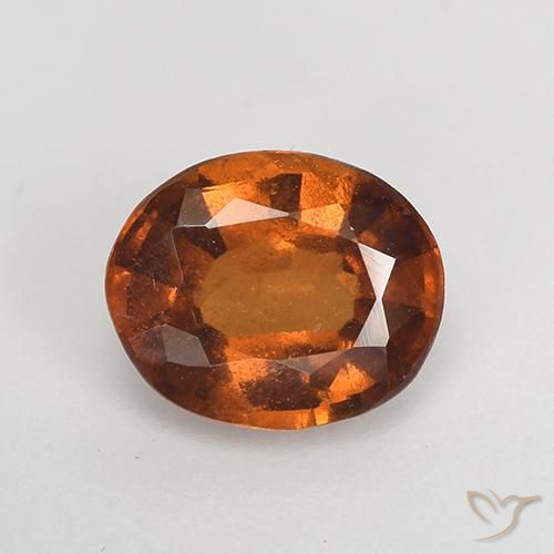 1.45ct Natural Deep Orange Hessonite Garnet, Oval, VS