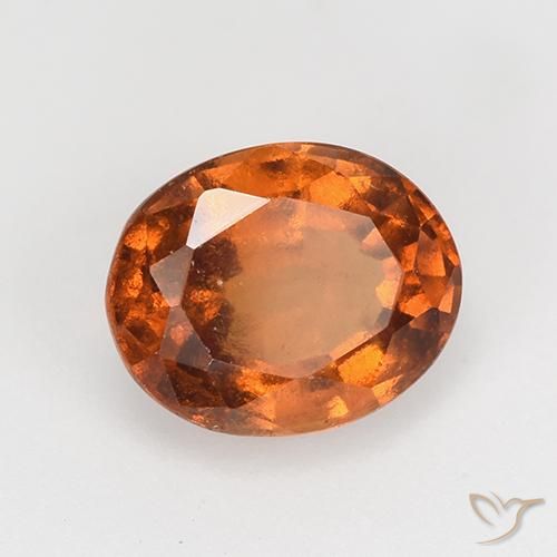 1.74 ct Orange Hessonite Garnet Stone, Natural Hessonite Garnet in Oval Facet Shape for Sale