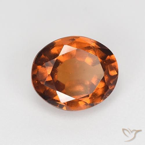 1.55 ct Orange Hessonite Garnet Stone, Natural Hessonite Garnet in Oval Facet Shape for Sale