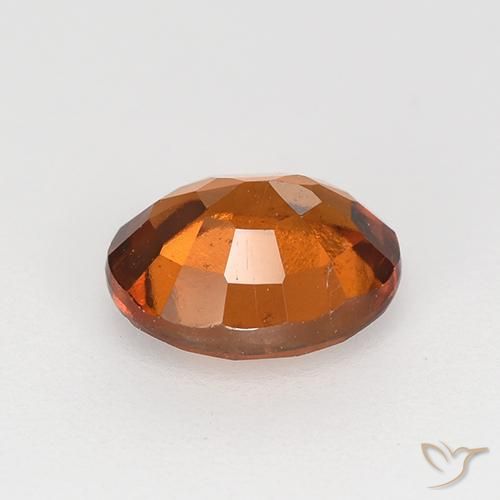 Hessonite Garnet Gemstone in 7.5 x 6.4 mm Size for Sale, Hessonite Garnet Stone in Medium-Dark Orange Color