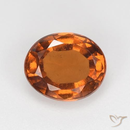 1.65ct Natural Medium-Dark Orange Hessonite Garnet, Oval, VS