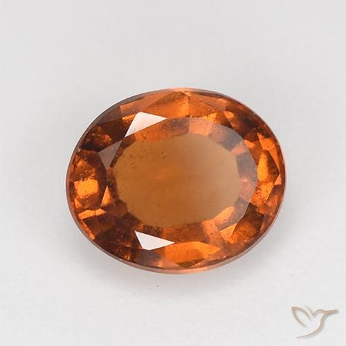 1.65 ct Orange Hessonite Garnet Stone, Natural Hessonite Garnet in Oval Facet Shape for Sale