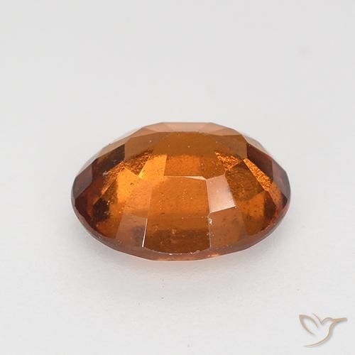 Hessonite Garnet Gemstone in 7.8 x 6.5 mm Size for Sale, Hessonite Garnet Stone in Medium-Dark Orange Color