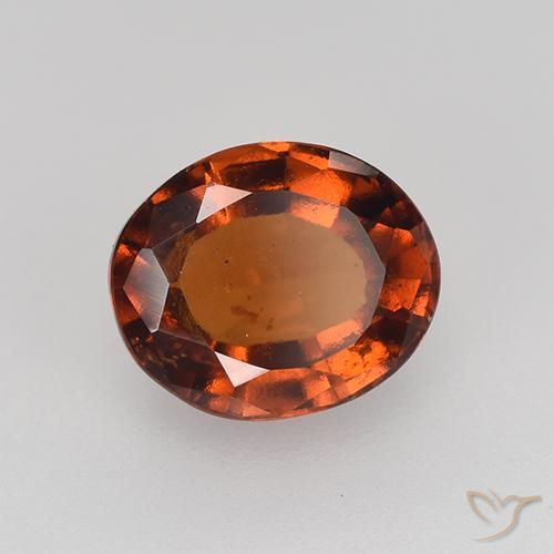 2.36 ct Orange Hessonite Garnet Stone, Natural Hessonite Garnet in Oval Facet Shape for Sale