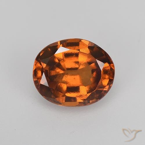 1.75ct Natural Deep Orange Hessonite Garnet, Oval, VVS-VS
