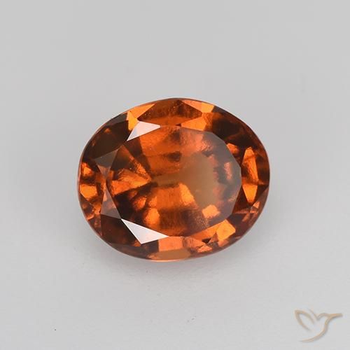 1.75 ct Orange Hessonite Garnet Stone, Natural Hessonite Garnet in Oval Facet Shape for Sale