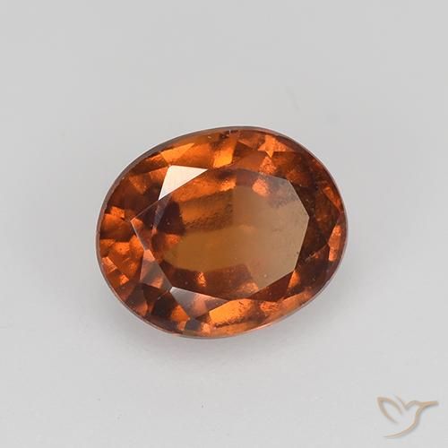 1.86 ct Orange Hessonite Garnet Stone, Natural Hessonite Garnet in Oval Facet Shape for Sale