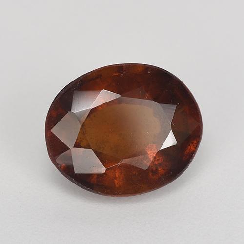 Темно-красный Гранат Гессонит Камень - 3.1ct Фасетный Овал (ID: 517924)