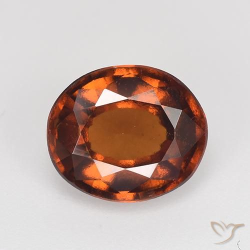2.87ct Natural Reddish Orange Hessonite Garnet, Oval, VS