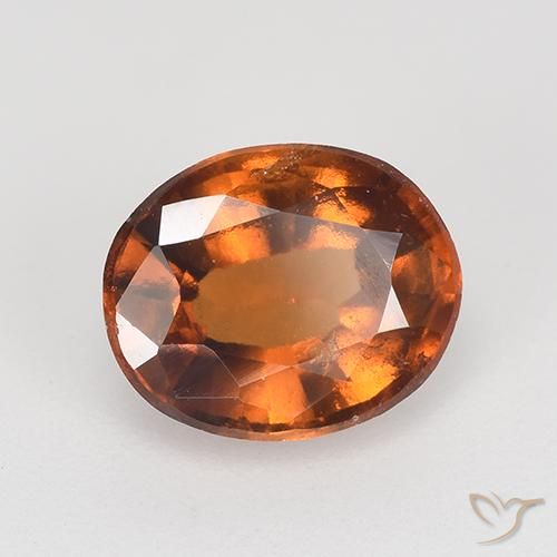 2.09 ct Orange Hessonite Garnet Stone, Natural Hessonite Garnet in Oval Facet Shape for Sale