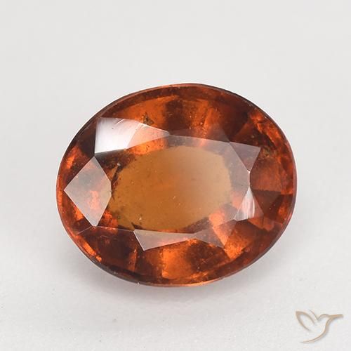 2.60 ct Orange Hessonite Garnet Stone, Natural Hessonite Garnet in Oval Facet Shape for Sale