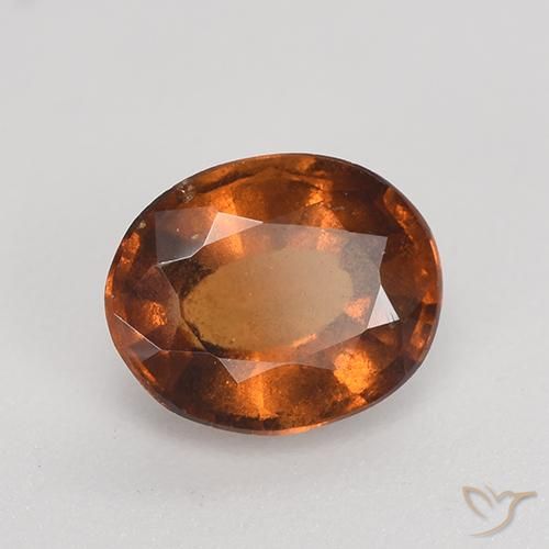 1.69 ct Orange Hessonite Garnet Stone, Natural Hessonite Garnet in Oval Facet Shape for Sale