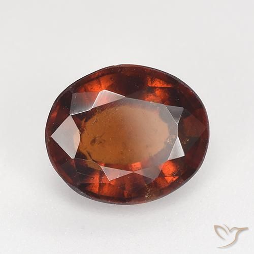 2.44 ct Red Hessonite Garnet Stone, Natural Hessonite Garnet in Oval Facet Shape for Sale