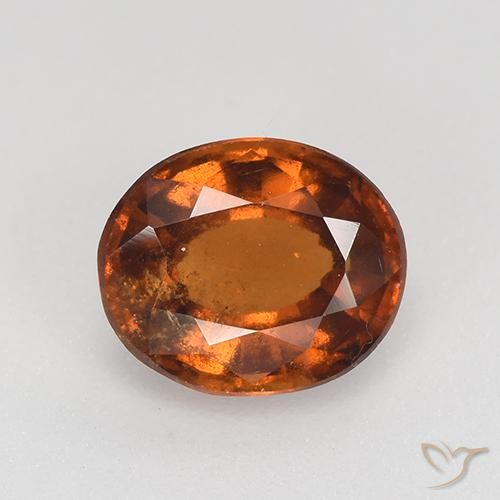 1.76 ct Orange Hessonite Garnet Stone, Natural Hessonite Garnet in Oval Facet Shape for Sale