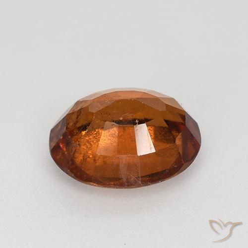 Hessonite Garnet Gemstone in 8.1 x 6.7 mm Size for Sale, Hessonite Garnet Stone in Amber Orange Color