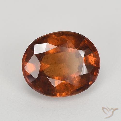 2.21 ct Orange Hessonite Garnet Stone, Natural Hessonite Garnet in Oval Facet Shape for Sale