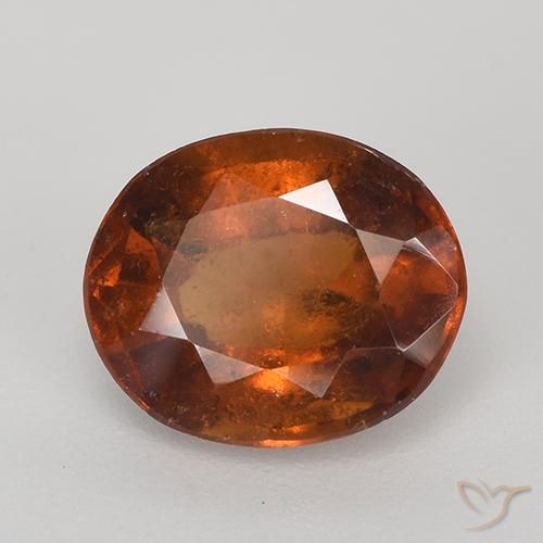 2.73 ct Orange Hessonite Garnet Stone, Natural Hessonite Garnet in Oval Facet Shape for Sale