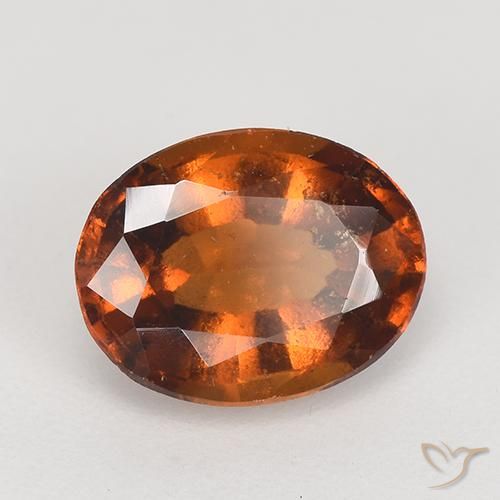 2.37 ct Orange Hessonite Garnet Stone, Natural Hessonite Garnet in Oval Facet Shape for Sale