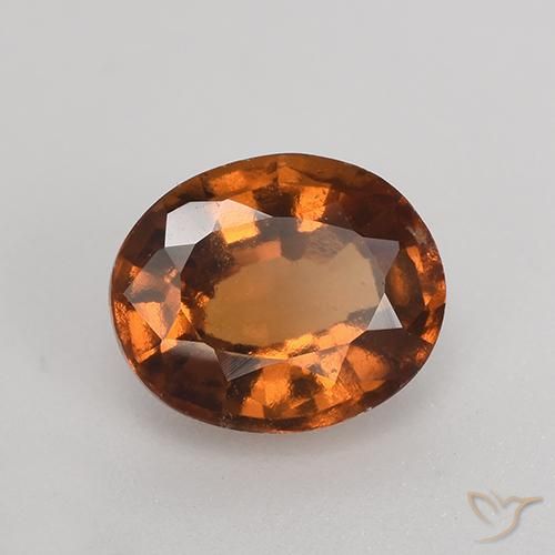 1.38 ct Orange Hessonite Garnet Stone, Natural Hessonite Garnet in Oval Facet Shape for Sale