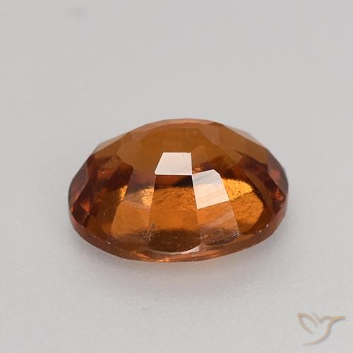 Hessonite Garnet Gemstone in 7.4 x 6.1 mm Size for Sale, Hessonite Garnet Stone in Medium-Dark Orange Color