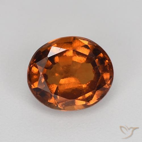 1.45 ct Orange Hessonite Garnet, 7.4 x 6.3 mm Oval Cut From Madagascar, Photo A
