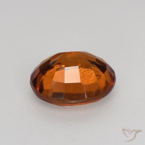 Hessonite Garnet Gemstone in 7.4 x 6.3 mm Size for Sale, Hessonite Garnet Stone in Medium-Dark Orange Color