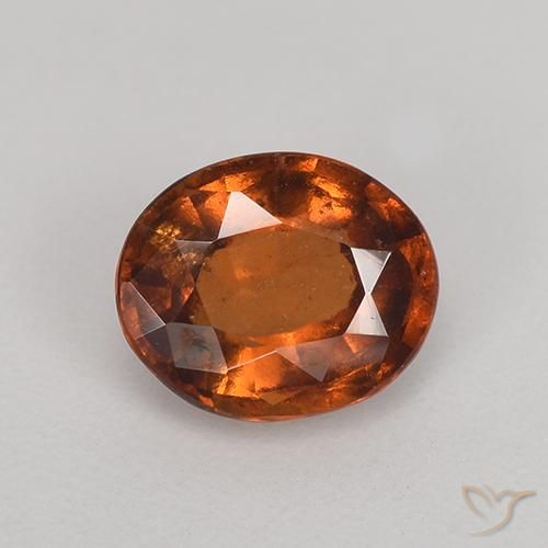 1.15ct Natural Deep Orange Hessonite Garnet, Oval, VS