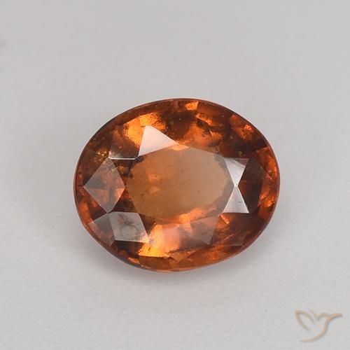1.15 ct Orange Hessonite Garnet Stone, Natural Hessonite Garnet in Oval Facet Shape for Sale