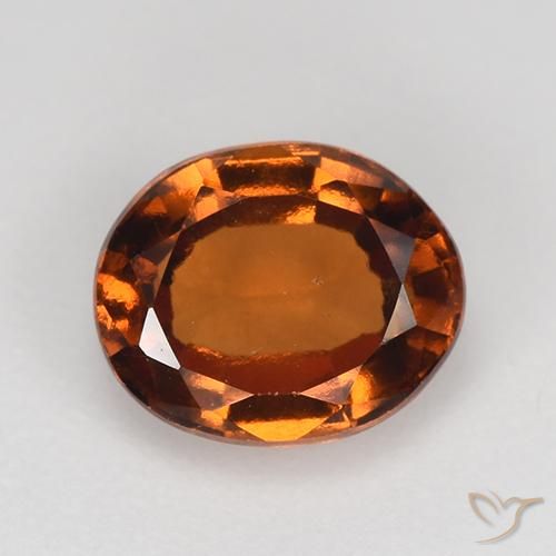 1.68 ct Orange Hessonite Garnet Gemstone, Hessonite Garnet Gem in Oval Facet Shape for Sale.