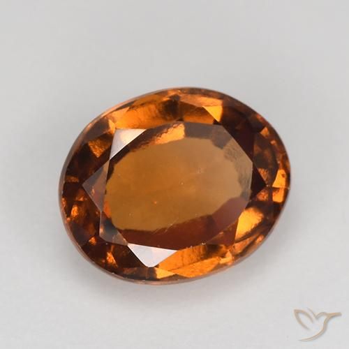 1.68 ct Orange Hessonite Garnet Stone, Natural Hessonite Garnet in Oval Facet Shape for Sale