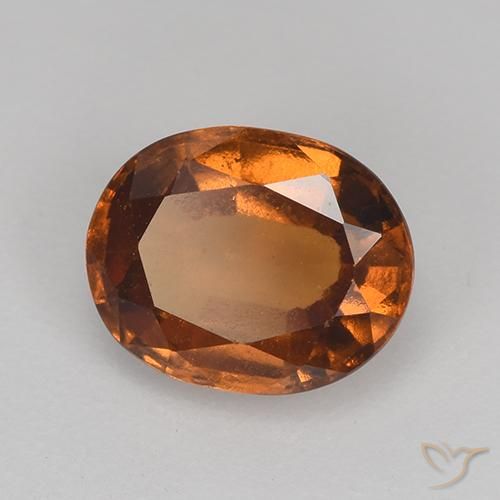 1.60 ct Orange Hessonite Garnet Stone, Natural Hessonite Garnet in Oval Facet Shape for Sale