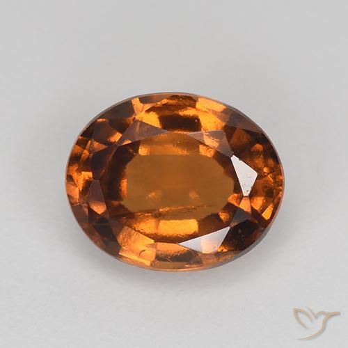 1.35ct Natural Medium-Dark Orange Hessonite Garnet, Oval, VS
