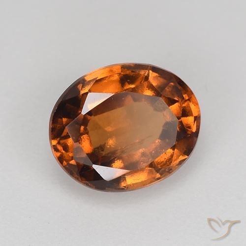 1.35 ct Orange Hessonite Garnet Stone, Natural Hessonite Garnet in Oval Facet Shape for Sale