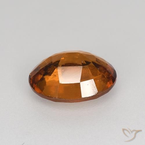 Hessonite Garnet Gemstone in 7.5 x 6.1 mm Size for Sale, Hessonite Garnet Stone in Medium-Dark Orange Color