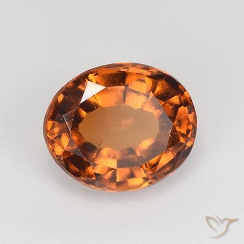1.48 ct Orange Hessonite Garnet Stone, Natural Hessonite Garnet in Oval Facet Shape for Sale