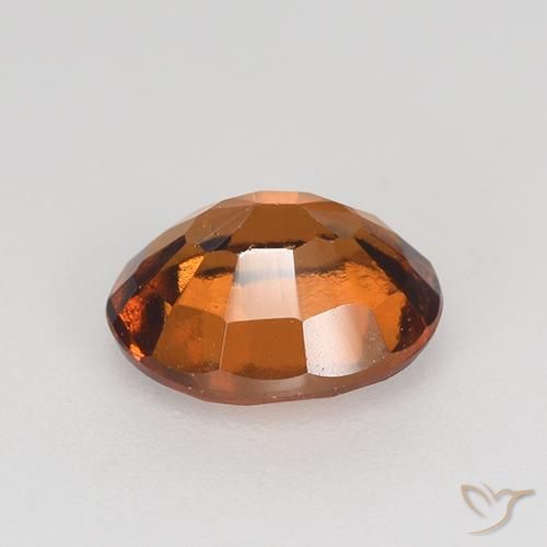Hessonite Garnet Gemstone in 7.6 x 6.3 mm Size for Sale, Hessonite Garnet Stone in Medium-Dark Orange Color