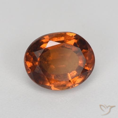 1.40 ct Orange Hessonite Garnet Stone, Natural Hessonite Garnet in Oval Facet Shape for Sale