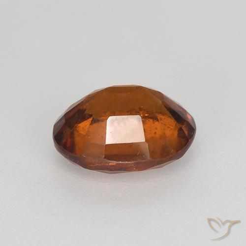Hessonite Garnet Gemstone in 7.3 x 6 mm Size for Sale, Hessonite Garnet Stone in Deep Orange Color