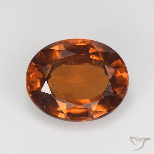 1.63ct Natural Medium Orange Hessonite Garnet, Oval, VS