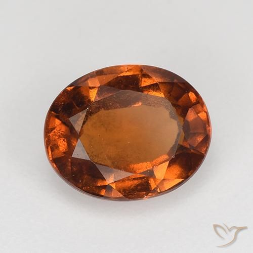 1.63 ct Orange Hessonite Garnet Stone, Natural Hessonite Garnet in Oval Facet Shape for Sale