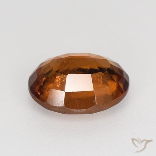 Hessonite Garnet Gemstone in 7.9 x 6.4 mm Size for Sale, Hessonite Garnet Stone in Medium Orange Color