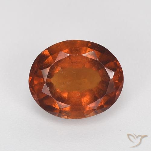 2.50ct Natural Deep Orange Hessonite Garnet, Oval, VS